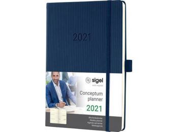 Naptár, A5, heti, 2021, kemény borító, SIGEL Conceptum, 