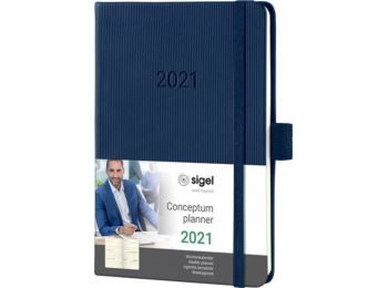 Naptár, A6, heti, 2021, kemény borító, SIGEL Conceptum, 