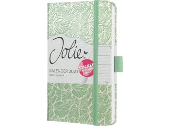 Naptár, A6, heti, 2021, kemény borító, SIGEL Jolie, Aqua