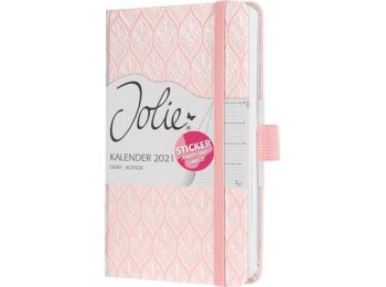Naptár, A6, heti, 2021, kemény borító, SIGEL Jolie, Rose
