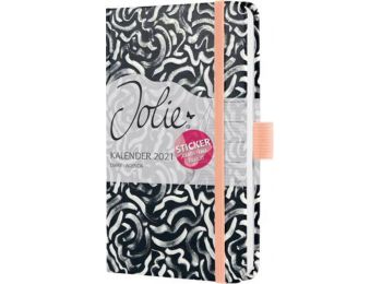 Naptár, A6, heti, 2021, kemény borító, SIGEL Jolie, Blac