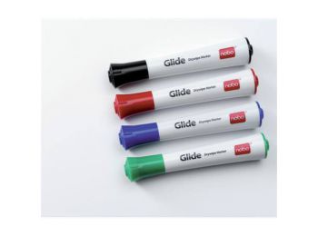 Tábla- és flipchart marker, 3 mm, kúpos, NOBO Glide, 4 k