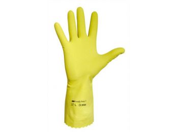 Védőkesztyű, latex, 7-es méret, sárga (ME681)