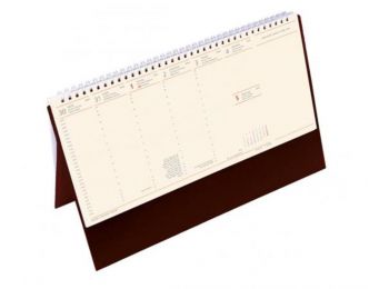 Naptár, asztali, álló, TOPTIMER, jegyzetblokkos, bordó (