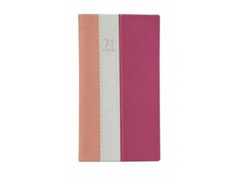 Zsebnaptár, álló elrendezésű, TOPTIMER Fashion, rózsaszín-fehér-mályva (NKF035RFM)