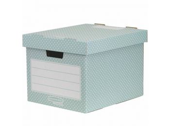 Tároló doboz, karton, 33,3x28,5x39 cm FELLOWES, Style, zöld-fehér (IFW4481306)