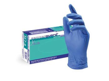 Védőkesztyű, egyszer használatos, nitril, S/7-es méret,