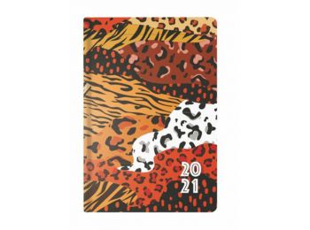 Naptár, tervező, B6, heti, TOPTIMER, Joy flexi, leopárd (