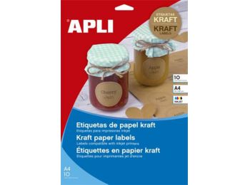 Etikett, tintasugaras nyomtatóhoz, 63,5x42,3 mm, natúr hatású, APLI, 180 etikett/csomag (LCA17378)