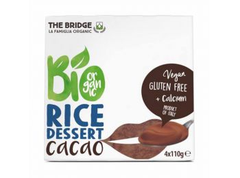 Növényi desszert, bio, 4x110 g, THE BRIDGE, rizs, kakaós 