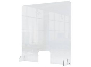 Védőfal, kiadó ablakkal, asztali, akril, 700x850 mm, NOBO