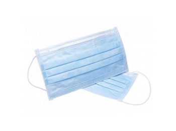 Papírmaszk, háromrétegű, gumis, kék (ME774)