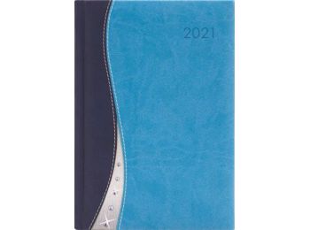 Naptár, tervező, A5, napi, DAYLINER, Dubai, kék-türkiz, 