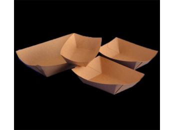 Papírtálca, csónak alakú, ecokraft, 300 ml, barna Be Gre