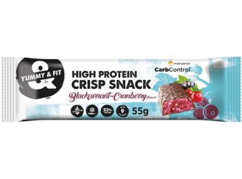 Fehérjeszelet, gluténmentes, 55 g, FORPRO High Protein Crisp Snack, feketeribizli-áfonya (KHTEK027)