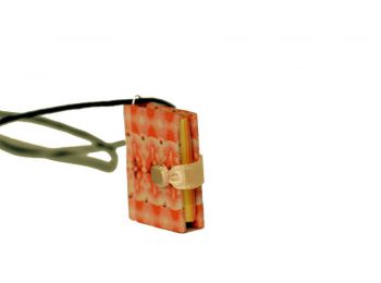 Flamingó kis textil könyv nyaklánc