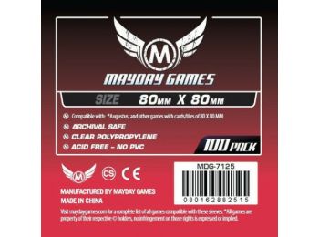 Kártyavédő tok - (100 db) - 80 mm x 80 mm - Mayday Games 