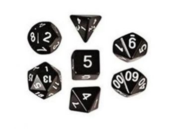 Dobókocka szett - teli fekete (7 darabos) - /EV/