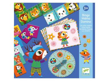 Djeco Bingo Memo Domino Kis barátok - Little friends