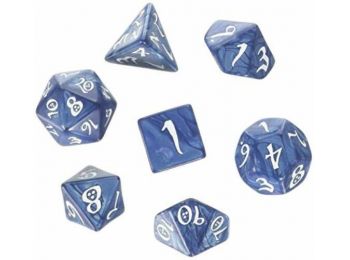 Dobókocka szett - Classic RPG - kobalt/fehér (7 darabos)