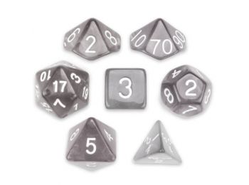 Dobókocka szett - átlátszó fekete (7 darabos) - /EV/