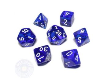 Dobókocka szett - teli tengerkék (7 darabos) - /EV/