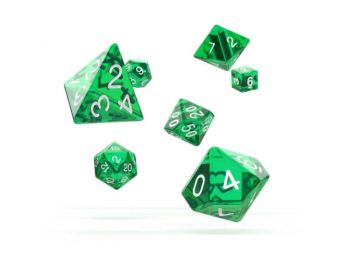 Dobókocka szett - átlátszó fűzöld (7 darabos) - /EV/