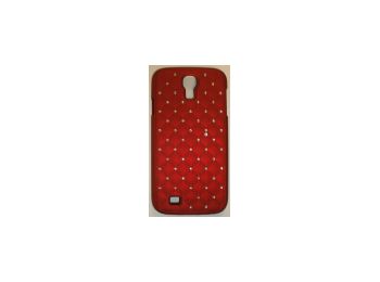Telone Diamond matt műanyag hátlaptok strasszkövekkel Samsung i9500, i9506, i9515,  i9505 Galaxy S4 piros*
