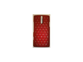 Telone Diamond matt műanyag hátlaptok strasszkövekkel Sony LT26 Xperia S piros*