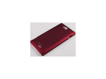 Jekod Super Cool matt műanyag hátlaptok kijelzővédő fóliával Sony C2305 Xperia C-hez piros*