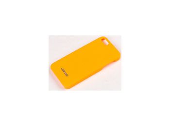 Jekod Super Cool matt műanyag hátlaptok kijelzővédő fóliával Apple iPhone 5, 5S, SE-hez sárga*