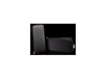 Telone Neo Slim lefelé nyíló,  fényes szövettel bevont fliptok LG E400 Optimus L3-hoz fekete*