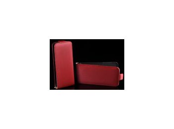 Telone Neo Slim lefelé nyíló,  fényes szövettel bevont fliptok LG E400 Optimus L3-hoz piros*