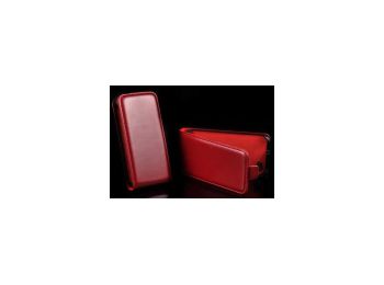 Telone Slim lefelé nyíló bőrbevonatos fliptok Sony C1604, C1605 Xperia E Dual-hoz piros*