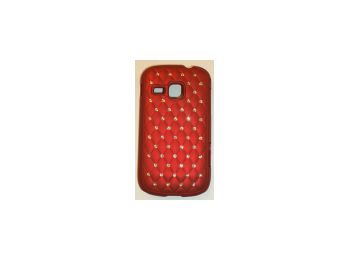 Telone Diamond matt műanyag hátlaptok strasszkövekkel Samsung S6500 Galaxy mini 2-höz piros*