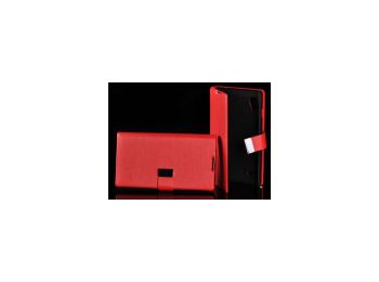 Telone Book oldalra nyíló bőrbevonatos fliptok LG P760 Optimus L9-hez piros*