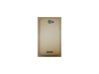 Jekod Shield bőrhatású műanyag hátlaptok kijelzővédő fóliával HTC One X-hez fehér*