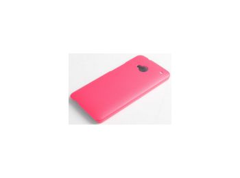 Jekod Shield bőrhatású műanyag hátlaptok kijelzővédő fóliával HTC M7 One-hoz piros*