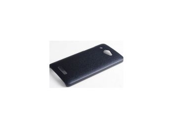 Jekod Shield bőrhatású műanyag hátlaptok kijelzővédő fóliával HTC Butterfly-hoz fekete*