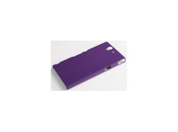 Jekod Shield bőrhatású műanyag hátlaptok kijelzővédő fóliával Sony C6603 (L36) Xperia Z lila*