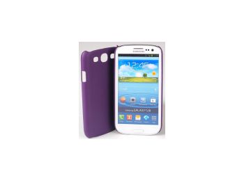 Jekod Shield bőr hátlaptok kijelzővédő fóliával Samsung i8190, i8200, Galaxy S3 mini-hez lila*