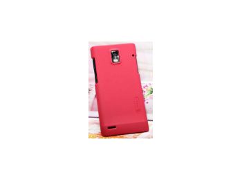 Nillkin Super Frosted érdes műanyag hátlaptok kijelzővédő fóliával Huawei U9200 Ascend P1-hez piros*