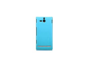 Nillkin Shining fényes műanyag hátlaptok kijelzővédő fóliával Sony ST25 Xperia U-hoz kék*