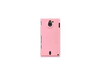 Nillkin Shining fényes műanyag hátlaptok kijelzővédő fóliával Sony MT27 Xperia Sola-hoz rózsaszín*