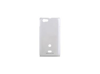 Nillkin Shining fényes műanyag hátlaptok kijelzővédő fóliával Sony ST23 Xperia Miro-hoz fehér*