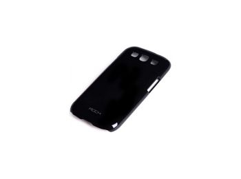 Rock Color-ful fényes műanyag hátlaptok Samsung i9300, i9301, i9305 Galaxy S3-hoz fekete*