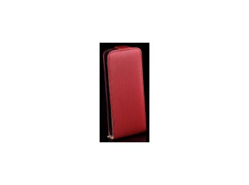 Telone Neo Slim lefelé nyíló,  fényes szövettel bevont fliptok Samsung i8160 Galaxy Ace 2-höz piros*