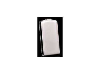 Telone Slim lefelé nyíló bőrbevonatos fliptok Samsung i9100, i9105, Galaxy S2-höz fehér*