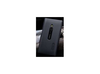Nillkin Super Frosted érdes műanyag hátlaptok kijelzővédő fóliával Nokia Lumia 800-hoz fekete*