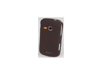 Jekod Super Cool műanyag hátlaptok kijelzővédő fóliával Samsung S6500 Galaxy mini 2-höz barna*